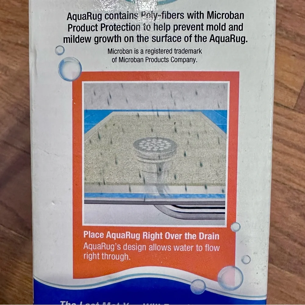 Aqua Rug Carpet for Your Shower - New White - Size: 29.5” x 17.25”